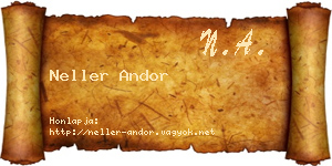Neller Andor névjegykártya